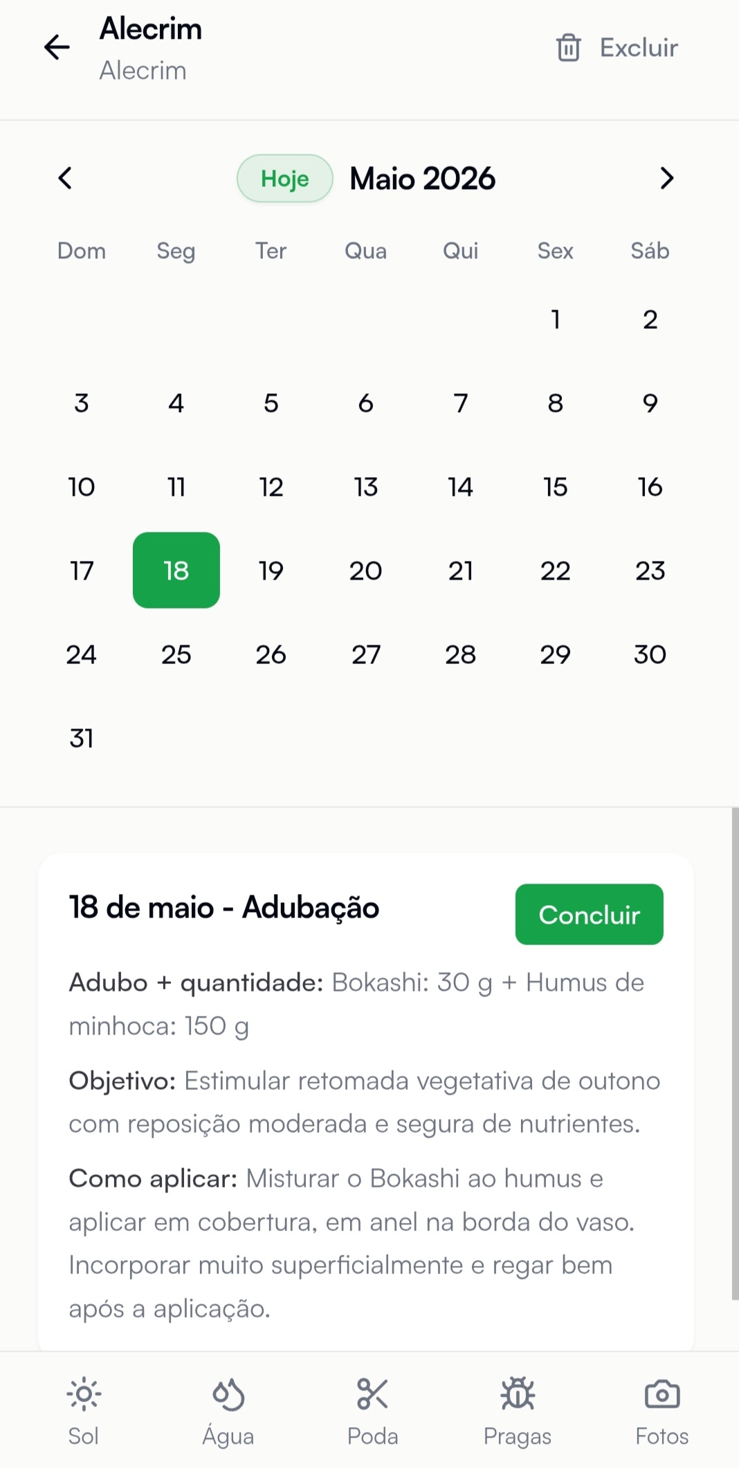 Screenshot do aplicativo Neogarden